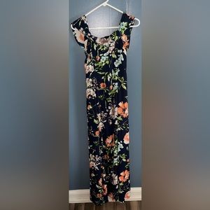 🏝️Shinestar Long Slitted Sleeveless Maxi Dress•M•Floral